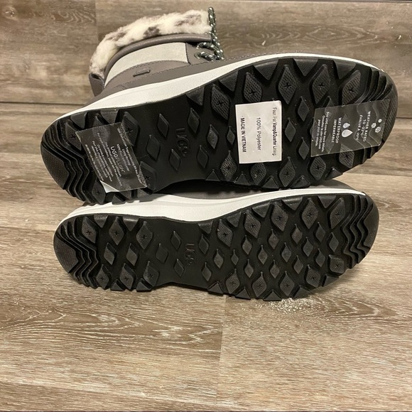UGG | Zaylee Leopard Waterproof Charcoal Snow Boots NEW - Picture 8 of 9